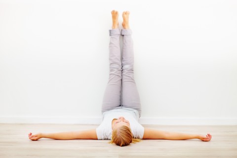 yoga wall sitting